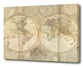 Vintage Map of The World (1799)