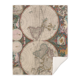 Vintage Map of The World (1665)