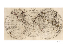 Vintage Map of The World (1795)