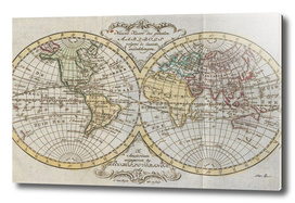Vintage Map of The World (1795) 2