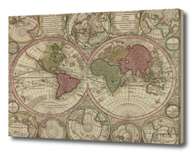 Vintage Map of The World (1730)