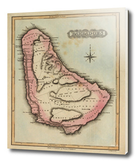 Vintage Map of Barbados (1823)