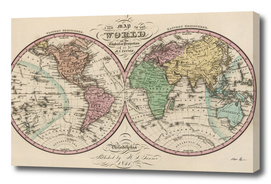 Vintage Map of The World (1842)