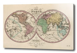 Vintage Map of The World (1842)