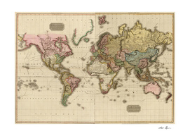 Vintage Map of The World (1812)