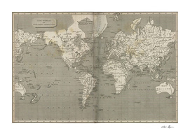 Vintage Map of The World (1820)