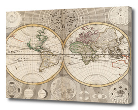 Vintage Map of The World (1687)