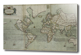 Vintage Map of The World (1702)