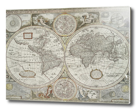 Vintage Map of The World (1651)