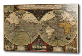 Vintage Map of The World (1595) 2