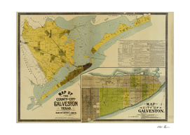 Vintage Map of Galveston Texas (1891)