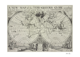 Vintage Map of The World (1700)