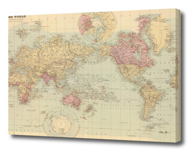 Vintage Map of The World (1901) 2