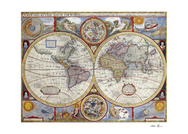 Vintage Map of The World (1626)