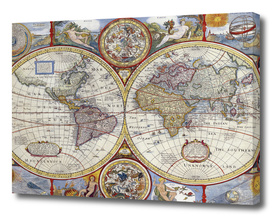 Vintage Map of The World (1626)