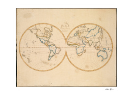 Vintage Map of The World (1821)
