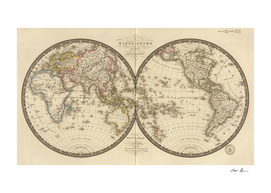 Vintage Map of The World (1820) 2