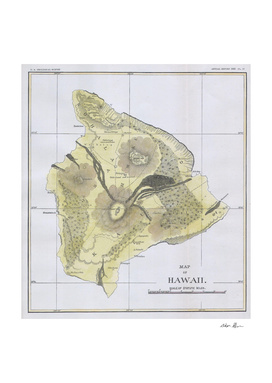 Vintage Map of Big Island Hawaii (1883)