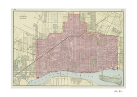 Vintage Map of Detroit Michigan (1901)