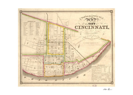Vintage Map of Cincinnati Ohio (1841)