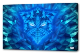 Deep Ice Blue Sub Zero Transformers Wolf Mask Portait