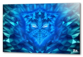 Deep Ice Blue Sub Zero Transformers Wolf Mask Portait