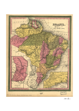 Vintage Map of Brazil (1846)