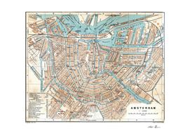 Vintage Map of Amsterdam (1905)