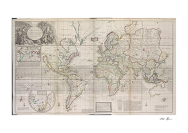 Vintage Map of The World (1719)