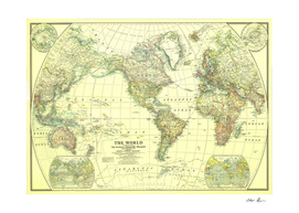 Vintage Map of The World (1922)