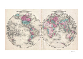 Vintage Map of The World (1866)