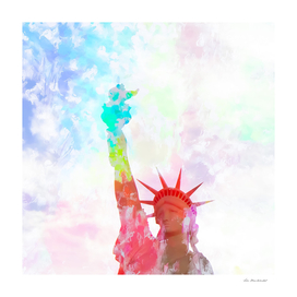 Statue of liberty, New York, USA with colorful painting