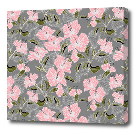 Flowering pattern illustration pink