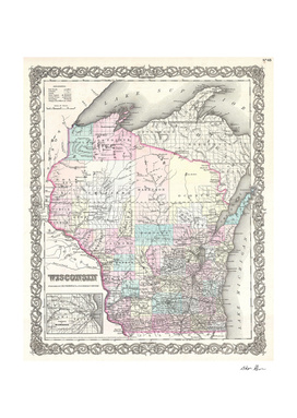 Vintage Map of Wisconsin (1855)