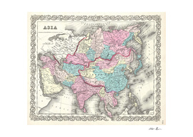 Vintage Map of Asia (1855)