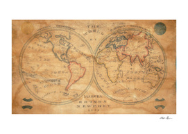 Vintage Map of The World (1833) 2
