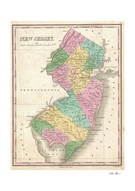 Vintage Map of New Jersey (1827)