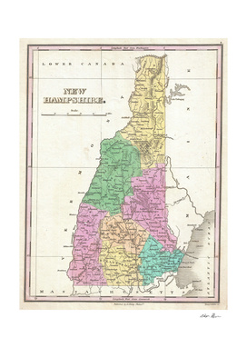 Vintage Map of New Hampshire (1827)