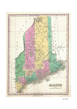 Vintage Map of Maine (1827)