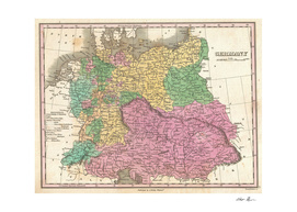 Vintage map of Germany (1827)