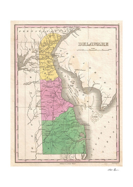 Vintage Map of Delaware (1827)