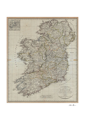 Vintage Map of Ireland (1804)