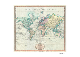 Vintage Map of The World (1801)