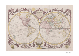 Vintage Map of The World (1782) 2
