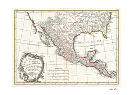 Vintage Map of Mexico (1771)
