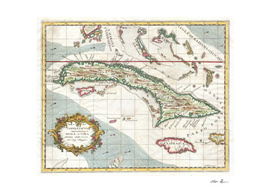 Vintage Map of Cuba (1763)