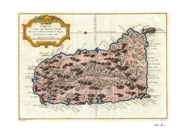 Vintage Map of Saint Lucia (1758)
