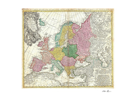 Vintage Map of Europe (1743)
