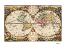 Vintage Map of The World (1730) 2