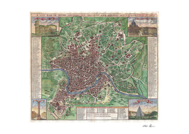 Vintage Map of Rome Italy (1721)